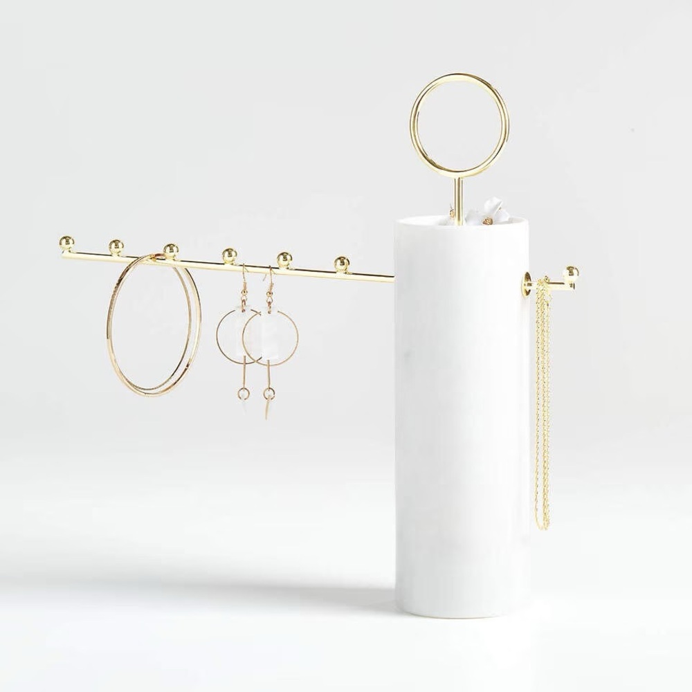 Crate & Barrel Paulina Marble Jewelry Stand